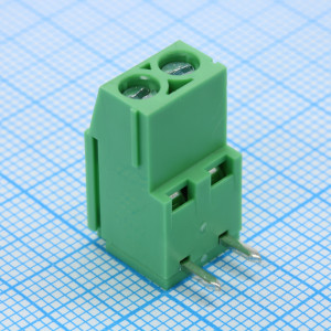 GT129R-5.0-02P-14-01, Винтовой клеммный блок c рельефной обоймой, 2 контакта. Серия GT129R-5.0