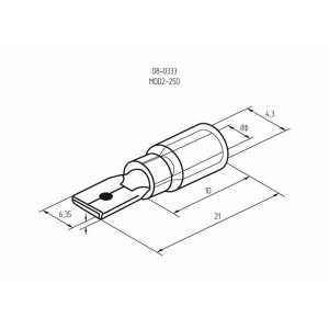 Клемма плоская изол. (штекер) (VM 2-250) 08-0333