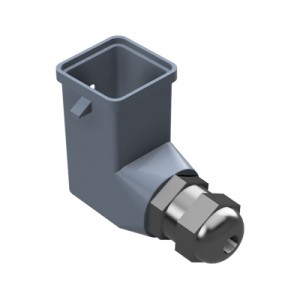 Крышка разъема 76.350.0760.5, Крышка разъема на кабель, типоразмер 3A, без уплотнителя, 1 кабельный ввод M20x1,5, IP54, с боковым расположением, без защелок (упоры для двух защелок), материал корпуса: пластик