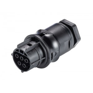 Разъем RST20I5SXB1 M00 SW, Взрывозащищенный розеточный разъем в панель, М20, IP68(69k), 5 полюсов, винтовая фиксация провода, номинальные характеристики: 250/400V, 20A, цвет: черный, серия RST Ex