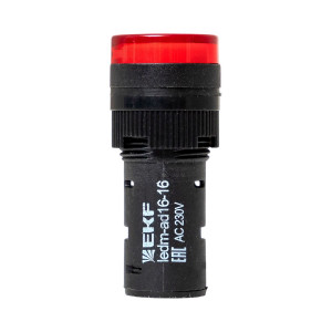 Матрица светодиодная AD16-16HS красн. 230В AC PROxima ledm-ad16-16-r, Лампа сигнальная d16-230V кр светодиодная
