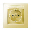 Розетка 1-м СП 5 16А IP44 250В с заземл. Schuko защ. шторки с крышкой винт. клеммы сл. кость 1590450-031
