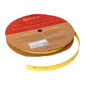 Термоусаживаемая трубка ТУТ нг 20/10 желтая рулон PROxima tut-20-y