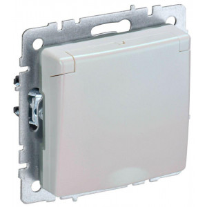 Розетка BRITE РСбш10-3-БрЖ 16А IP20 с заземл. защ. шторки с крышкой жемчуж. BR-R16-16-K36