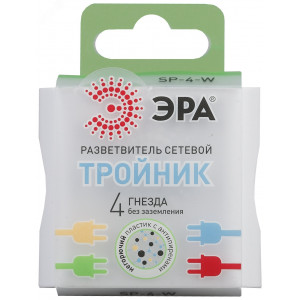 Разветвитель 4-м без заземл. 16А IP20 SP-4-W бел. Б0005103