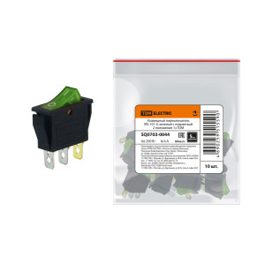 Клавишный переключатель IRS-101-G зеленый с подсветкой 2 положения 1з SQ0703-0044