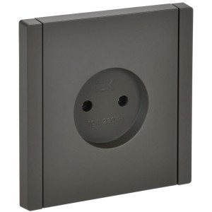 Розетка 1-м СП FORTE&PIANO FP318 10А без заземл. без защ. шторок винт. крепл. сер. IEK FP-R10-10-K03