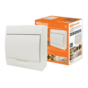 Бокс ЩРН-П-8модулей с белой крышкой, навесной, пластик IP41 SQ0903-0003