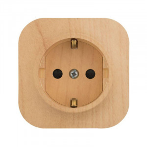 Розетка 1-м ОП Quteo 16А IP20 250В 2P+E с заземл. защ. шторки дерево Leg 782280