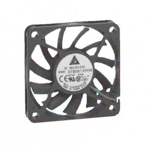 EFB0612HA-F00, Вентиляторы постоянного тока DC Tubeaxial Fan, 60x10mm, 12VDC, Ball Bearing, 3 Lead Wires, Tachometer