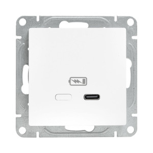 Механизм розетки USB-С, быстрая, белый Эпика EKF UP1-SOW-USBCF