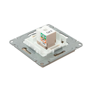 Механизм розетки RJ11, кремовый Эпика EKF UP1-SOI-RJ11