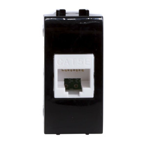 Розетка компьютерная 1-м СП 1мод. Brava RJ45 кат.5E черн. 77654N
