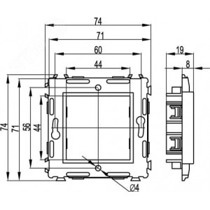 Каркас на 2 модуля (одноместный), белый, RAL 9016 75020W