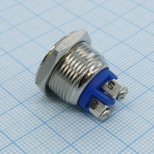 L-KLS7-PBS-M16-01D, Кнопка металлическая OFF-(ON) 36В 2А D=16мм винтовая клемма без фикс.