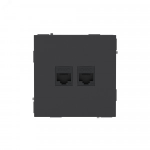 Компьютерная розетка RJ-45 без шторки, кат.5е двойная, KANT, черный уголь 7012664