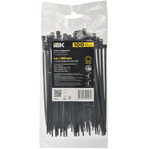 Хомут 3.6х150мм P6.6 стандартный черн. (уп.100шт) IEK UHH30-D036-150-100-K02