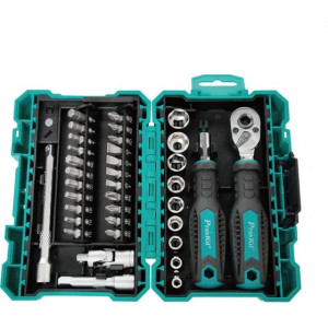 SD-2338M, Набор универсальный торцевых головок и бит с трещеточной отверткой, 9 головок,11 бит,удлинитель,переходник угловой,насадки