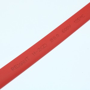 Трубка термоусадочная ТУТ нг 8,0/4,0 красная, термоусаживаемая трубка в метровой нарезке, не поддерживает горение