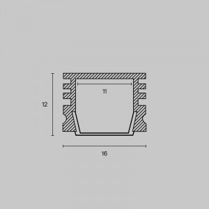 Профиль алюминиевый накладной 16х12 Maytoni ALM005S-2M