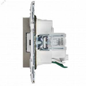 SKANDY Розетка с заземлением с защитными шторками 16А безвинтовое крепление SK-R06Sh шампань IEK SK-R14-16-1-K37