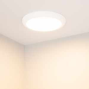 Светильник CL-FIOKK-R220-18W Day4000-MIX (WH, 120 deg, 230V) 033445, Накладной/встраиваемый светильник с изменяемой мощностью и цветовой температурой. Мощность 12-18 Вт, св. поток 1000-1700 лм, 75-90 лм/Вт, теплый 3000 K, дневной 4000K, белый 6000K, CRI>80, угол 120°, напряжение питания 230 В. Белый круглый корпус из пласт