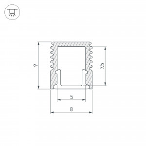 Профиль SL-MINI-8-2000 ANOD 019322, Алюминиевый анодированный микропрофиль для светодиодных лент и линеек. Габаритные размеры (LхWхH): 2000x8x9 мм. Ширина площадки для ленты 5 мм. Экраны, заглушки и другие аксессуары приобретаются отдельно. Цена за 1 метр.