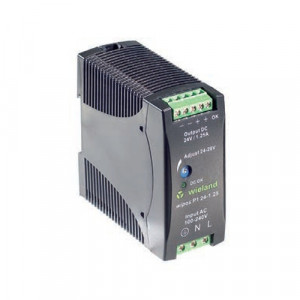 Источник питания WIPOS P1 24-2.5, Источник питания, однофазный, 24 V / 2,5 A, 35 W; диапазон входных напряжений: 85 – 264 V AC; габариты (мм): ширина x высота x глубина: 40.5 x 90 x 114; вес 0,36 кг; монтаж: на DIN рейку, температура окружающей среды –40°C…+70°C