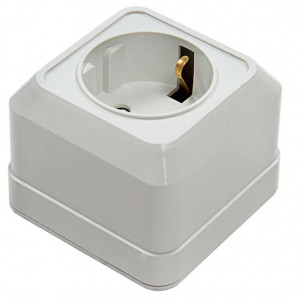 Розетка 1-м BOLLETO защ. шторки с заземл. накл. 7028х бел. ASD / 4690612000954