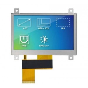 RVT43HLTFWN00, Тонкопленочные дисплеи и принадлежности 4.3" RGB, High Brightness, IPS, Frame, no touch