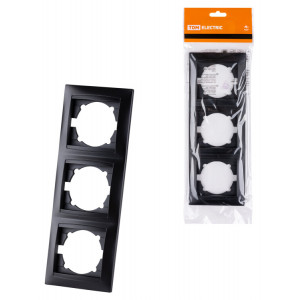 Рамка 3-х постовая вертикальная графит "Лама" SQ1815-0634