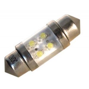 LE-3042-02CW, Светодиодные лампы - Светодиоды с цоколем 12VDC Festoon LED Cool White 41mm