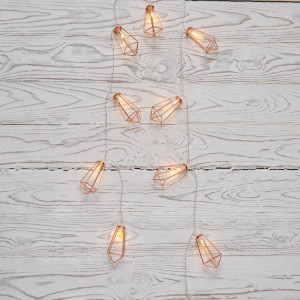 Гирлянда светодиодная "Кристаллы бронзовые" 1.5м 10LED тепл. бел. 0.1Вт IP20 провод ПВХ прозр. элементы питания 2хAA (не в компл.) 304-019