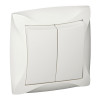 ДУЭТ 2-клавишный ВЫКЛЮЧАТЕЛЬ, сх.5, 10АХ, в сборе, БЕЛЫЙ C3(2) WDE000152