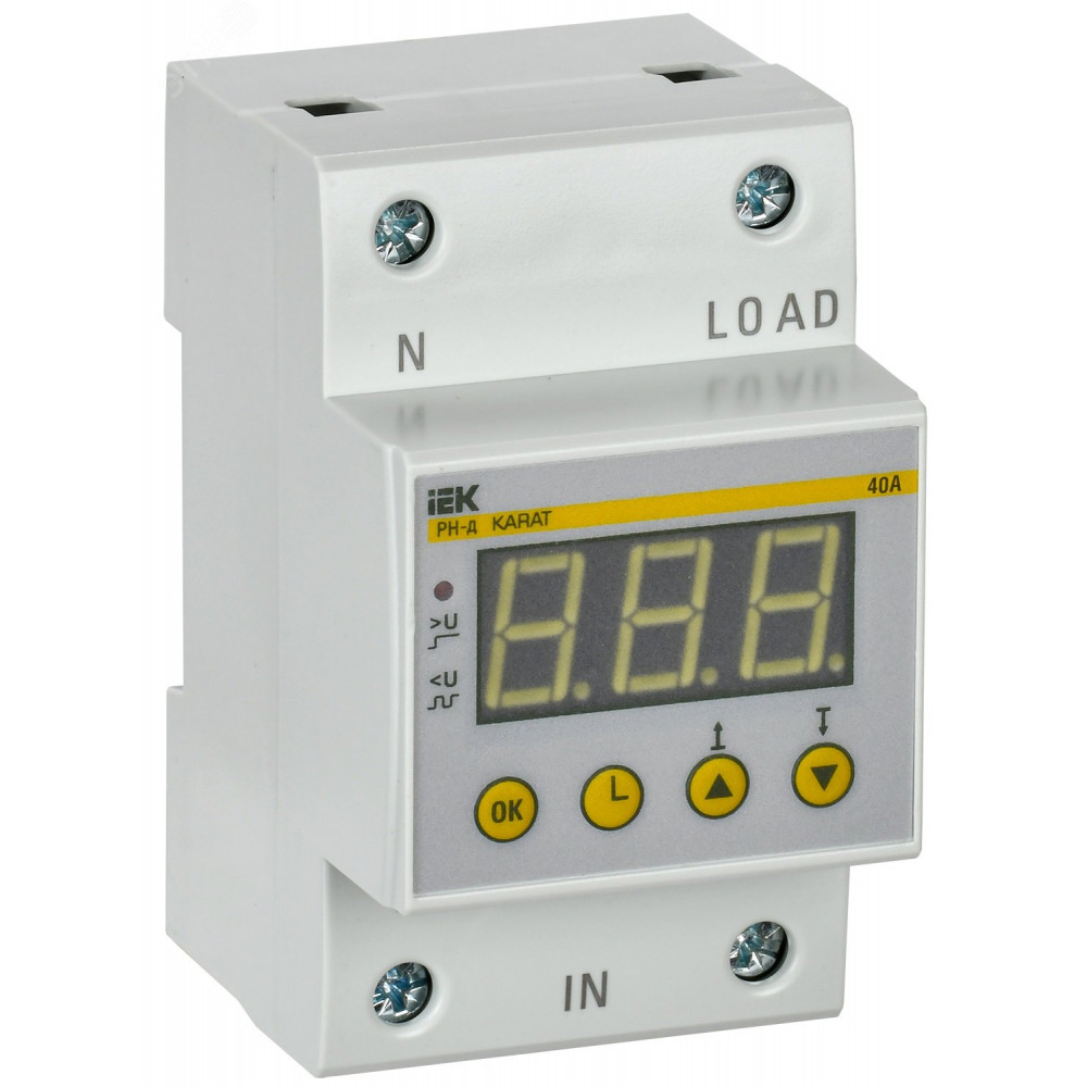 Изображение товара Реле напряжения однофазное 54мм 40А IVR31-1-40 IEK для защиты электросетей