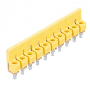 Соединительная перемычка IVB WK 6 TK-10, Соединительная перемычка, 10 полюсов, изолированная, винтовая, для клемм: WK6 TK цвет: желтый