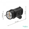 Вилка MultiSet 2К+З 16А/250В IP44 угловая каучуковая черн. SE MST1102BK