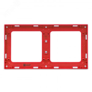 Стокгольм Рамка 2-местная белая с линией цвета красный PROxima EXM-G-305-20