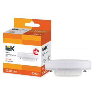 Лампа LED T75 таблетка 12Вт 230В 3000К GX53 LLE-T80-12-230-30-GX53