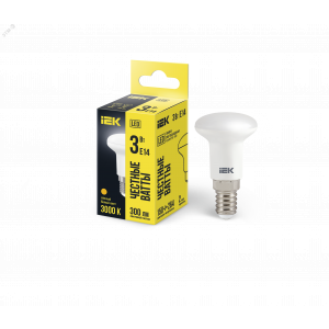 Лампа светодиодная Eco R39 3Вт 3000К тепл. бел. E14 270лм 230-240В LLE-R39-3-230-30-E14