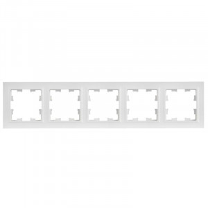 BRITE Рамка 5-местная РУ-5-БрАБ арктический белый IEK BR-M52-K91