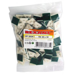 Площадка самоклеящаяся 20х20мм бел. (уп.100шт) 07-2020