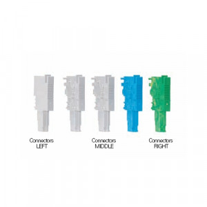 Разъем для клемм WBF 2,5 1/R/SL, Разъем штекерный с пружинным зажимом, для клемм WKFN 2,5 F/P/F, правая часть, цвет: жело-зеленый