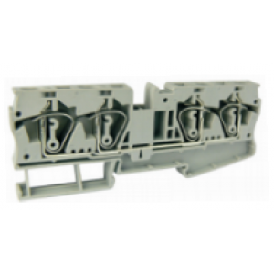 Проходная клемма UJ5-6/2X2E, Проходная клемма, 4 точки подключения, тип фиксации провода: пружинный, номинальное сечение: 6 мм кв., 52A, 800V, ширина: 8,2 мм, цвет: серый, тип монтажа: DIN35, стандарт GB/T14048.1,