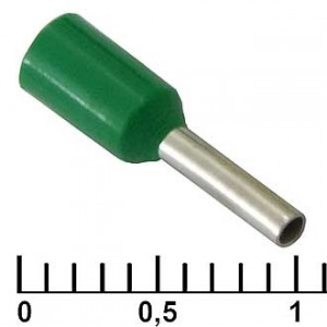 DN00706 GREEN (1.2X6MM), Наконечник кабельный трубчатый обжимной