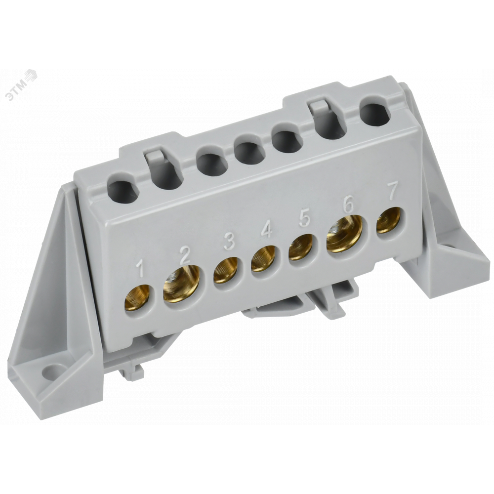 Изображение товара Шина TEKFOR L фаза в комбинированном DIN-изоляторе IEK 7 контактов