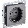 Розетка 1-м СП BRITE РС11-1-0-БрС 16А с заземл. без защ. шторки сталь BR-R11-16-K46