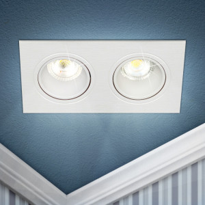 Встраиваемый светильник декоративный KL90-2 WH MR16/GU5.3 белый, пластиковый Б0054371