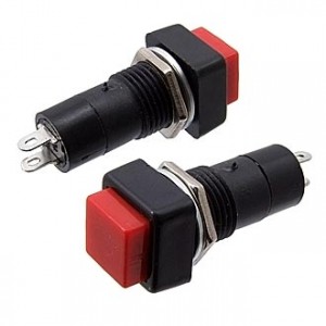 PBS-12A ON-OFF КРАСНЫЙ, Кнопка OFF-(ON) 1А 250В круглая М10 без фиксации синяя