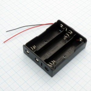 Держ.батарей 3*18650 с проводом, держатель батарей